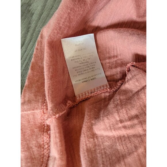 Talbots Woman 2X Coral Short Sleeve Beaded Front Blouse Lightweight Casual Top - Picture 6 of 8